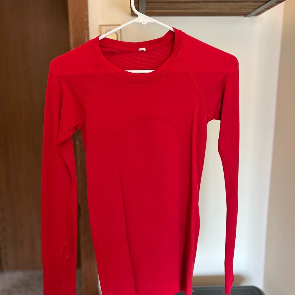 Lululemon Athletica Red Long Sleeve Tee